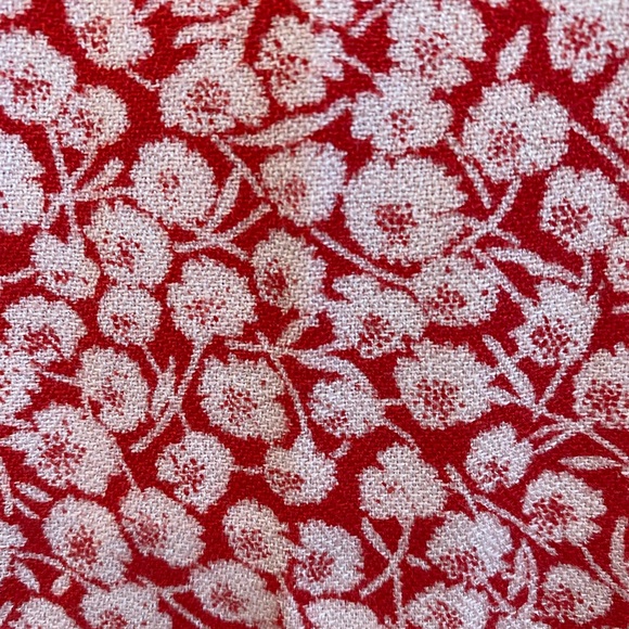 SOLD: Abercrombie Red Floral High Slit Midi Skirt - Picture 6 of 6